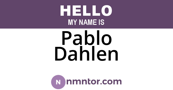 Pablo Dahlen