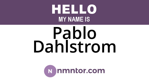 Pablo Dahlstrom