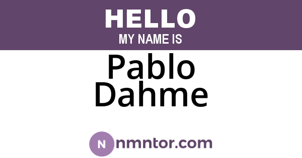 Pablo Dahme
