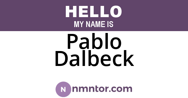 Pablo Dalbeck