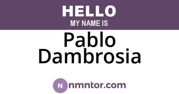 Pablo Dambrosia