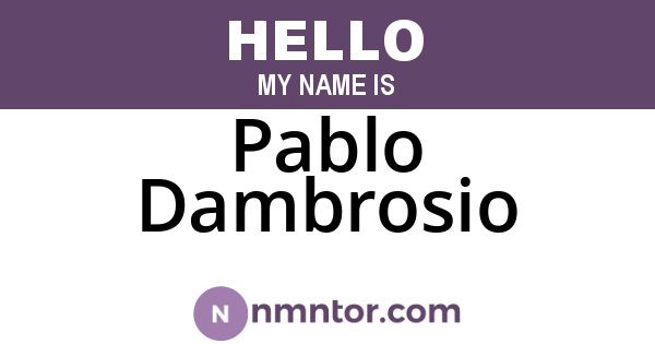 Pablo Dambrosio