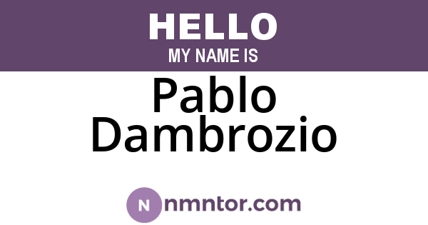 Pablo Dambrozio