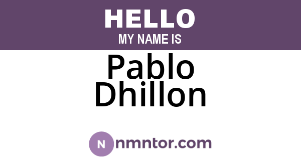 Pablo Dhillon