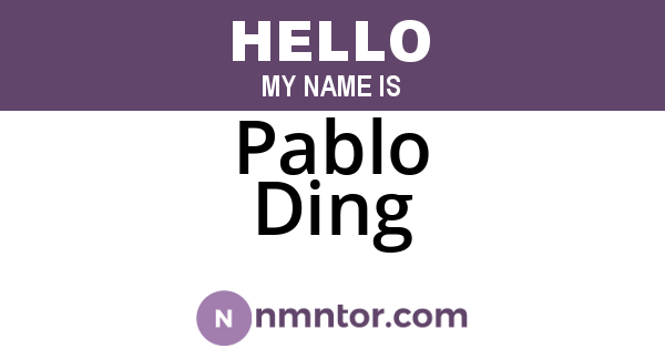 Pablo Ding