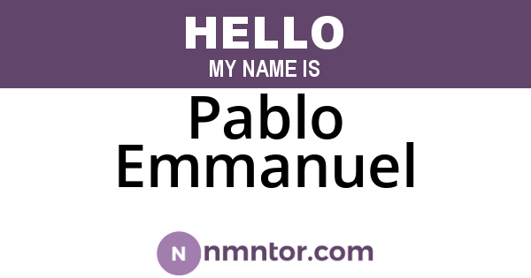 Pablo Emmanuel
