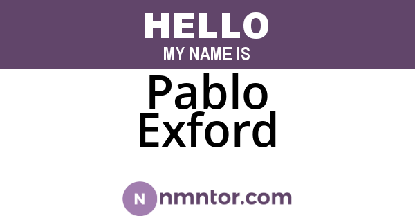 Pablo Exford