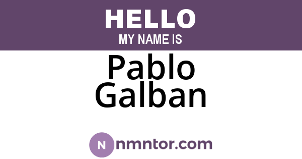 Pablo Galban