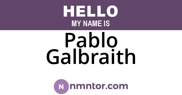 Pablo Galbraith
