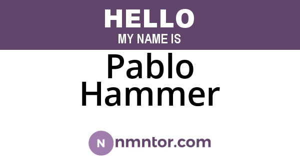 Pablo Hammer