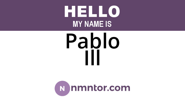 Pablo Ill