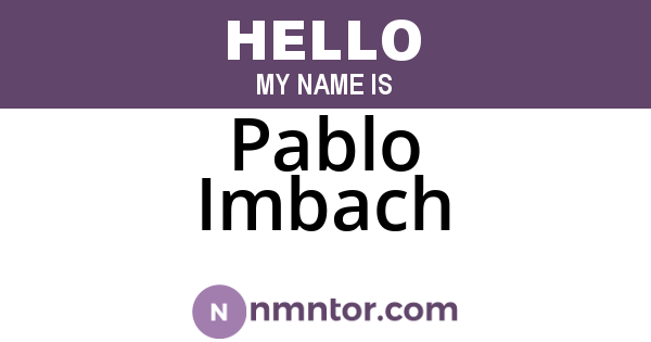 Pablo Imbach