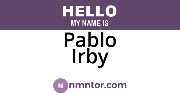 Pablo Irby