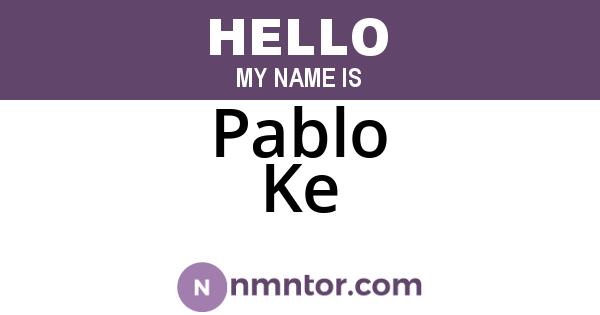 Pablo Ke