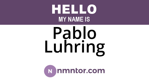 Pablo Luhring
