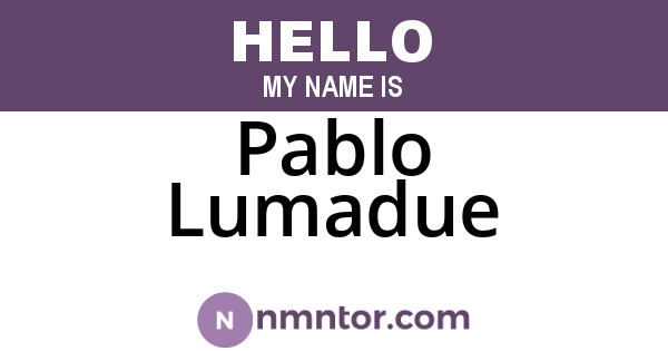 Pablo Lumadue