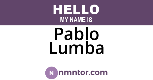 Pablo Lumba