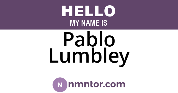 Pablo Lumbley