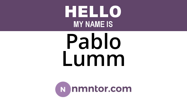 Pablo Lumm