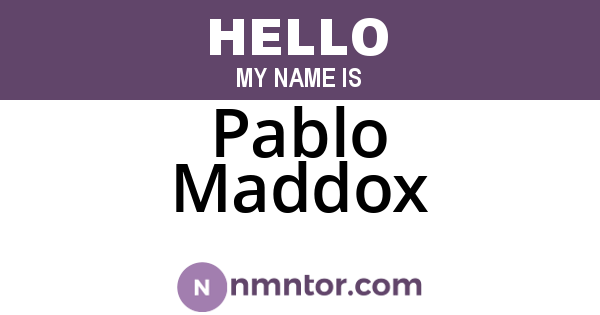 Pablo Maddox