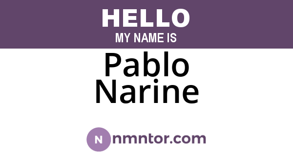 Pablo Narine