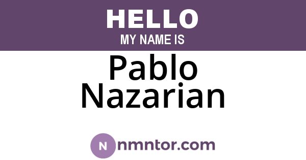 Pablo Nazarian