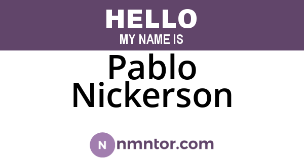 Pablo Nickerson