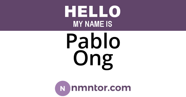 Pablo Ong