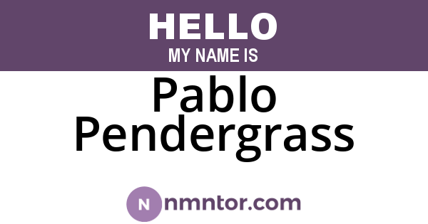 Pablo Pendergrass
