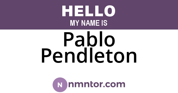 Pablo Pendleton