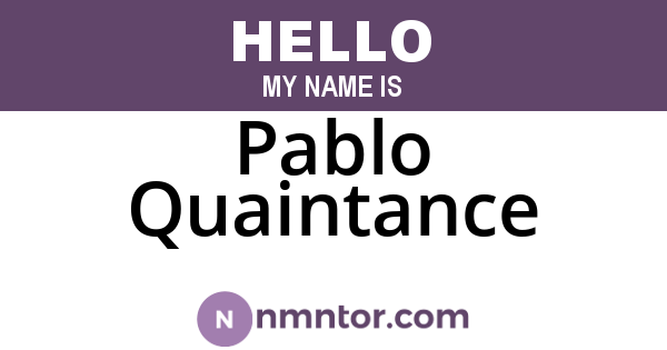 Pablo Quaintance