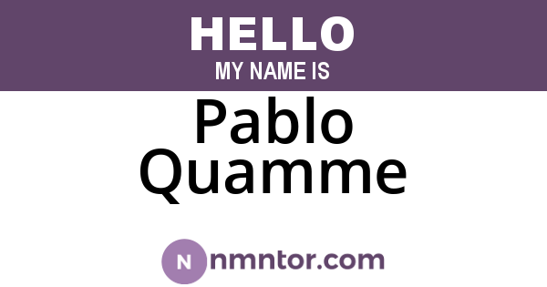 Pablo Quamme