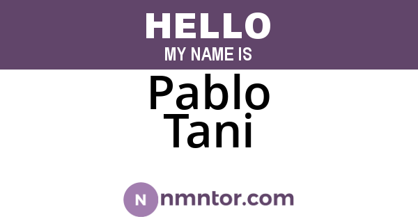 Pablo Tani