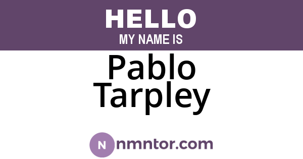 Pablo Tarpley