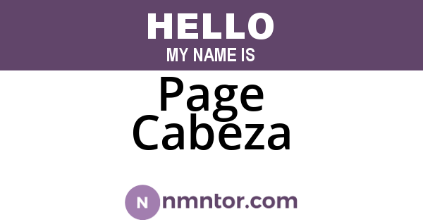Page Cabeza