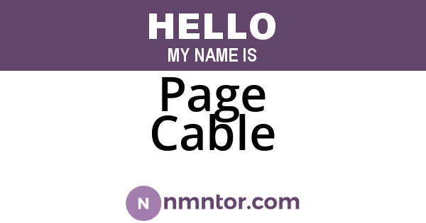 Page Cable