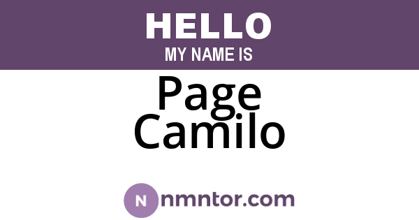Page Camilo