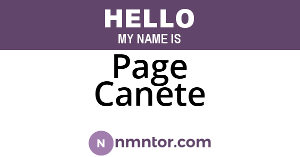 Page Canete