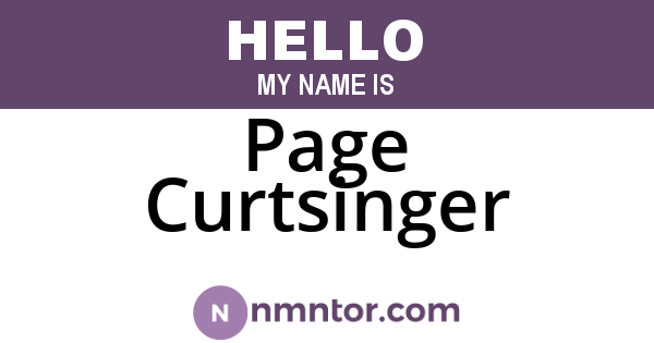 Page Curtsinger