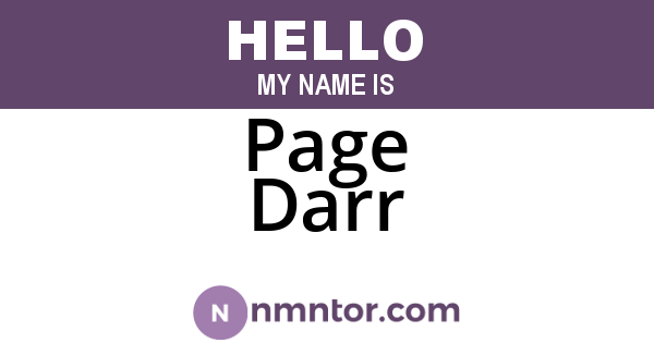 Page Darr