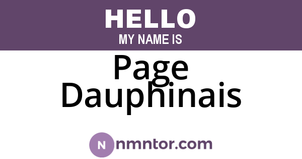 Page Dauphinais