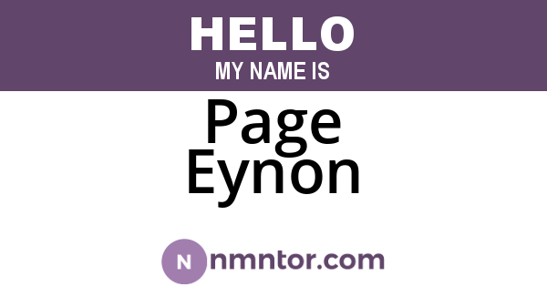 Page Eynon