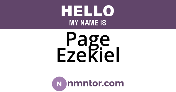 Page Ezekiel