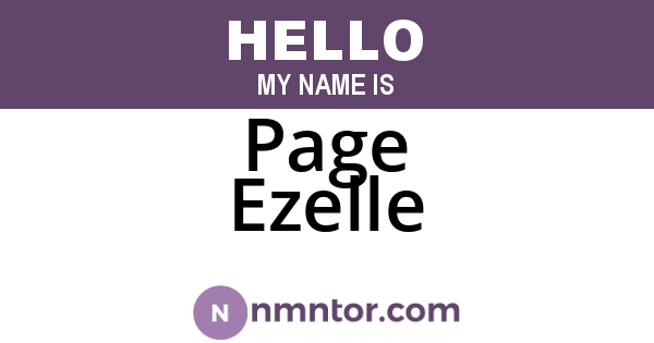 Page Ezelle