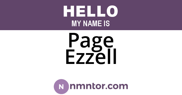 Page Ezzell