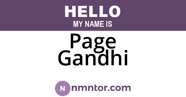 Page Gandhi