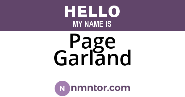 Page Garland