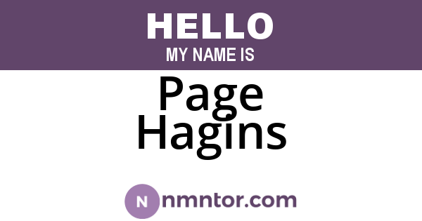 Page Hagins
