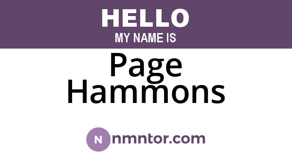 Page Hammons
