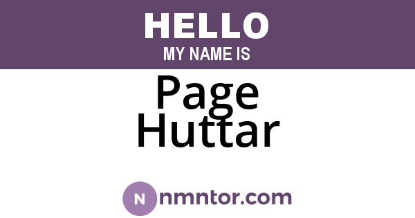 Page Huttar